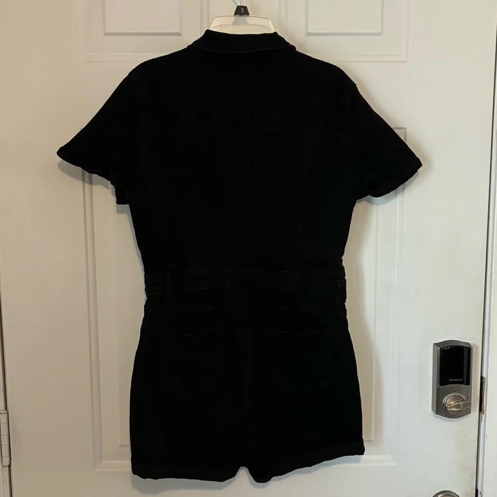 NWOT! SHEIN Black Short Sleeve Denim Romper - Picture 4 of 8